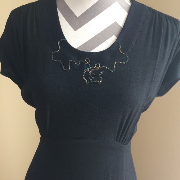 Carole Little vintage black dress size 8 - Picture 2 of 3